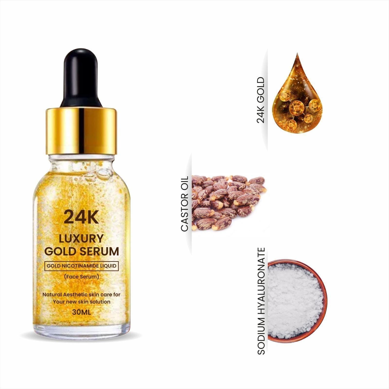 24K Gold Face Serum for Glowing Skin – 30ml (Pack of 2)